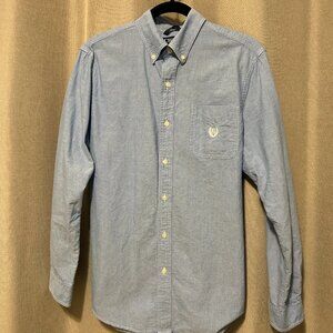 Chaps 100% Cotton Blue Classic Oxford Shirt - Men Medium - Unisex